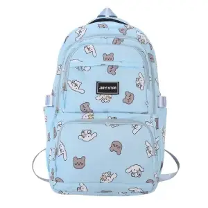 Cartoon Printed School Blue Backpack For Kids